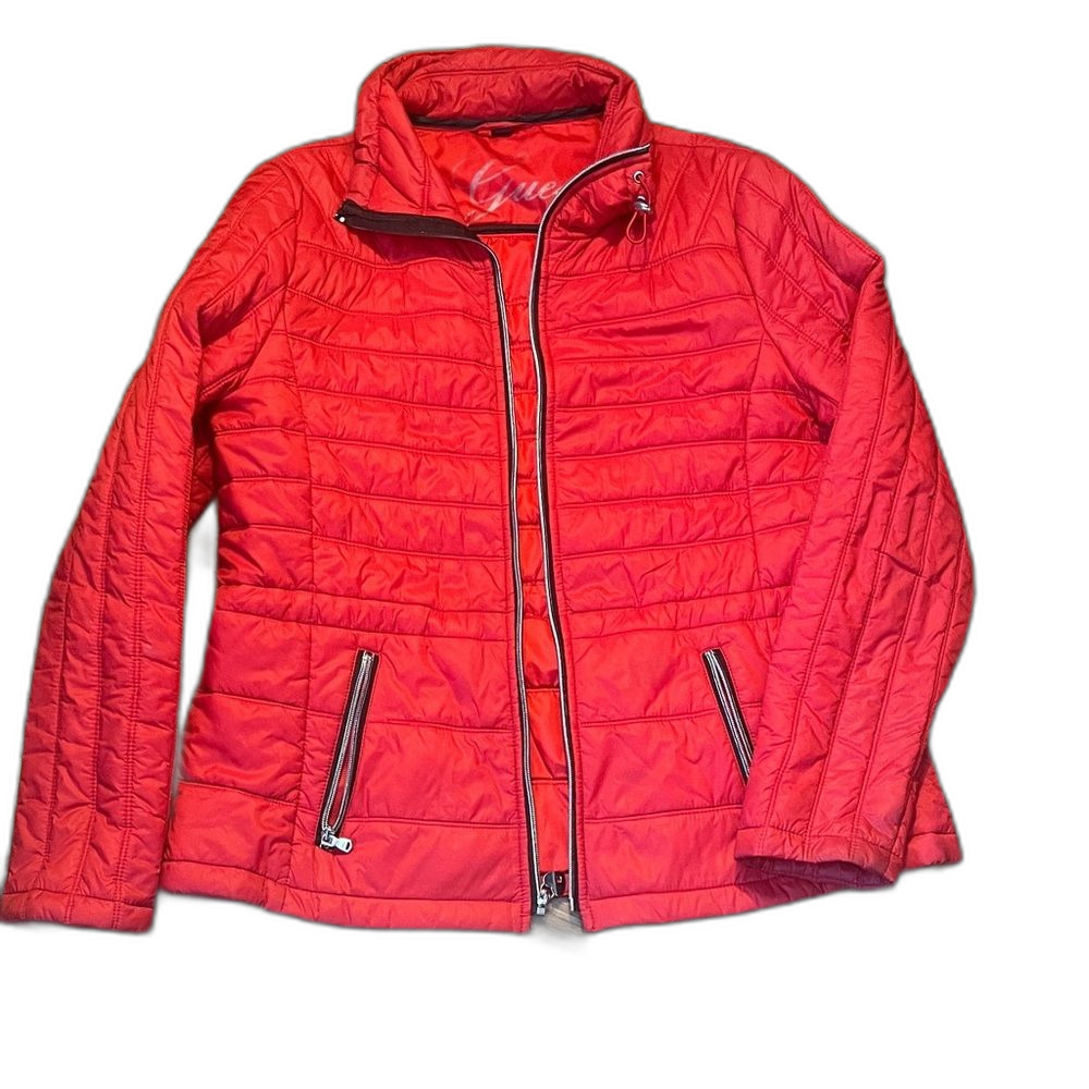 Guess Luxe Vibrant Red Women's Puffer Jacket box 10